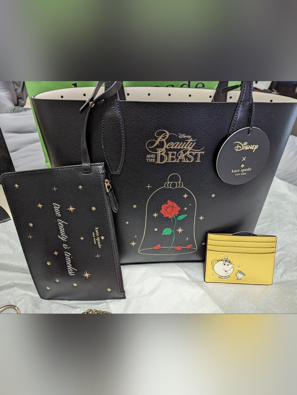 kate spade Beauty and the Beast Black Rose Tote *LIMITED EDITION* NWOT